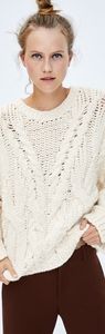 Nwt Zara Braided Cable Knit Sweater